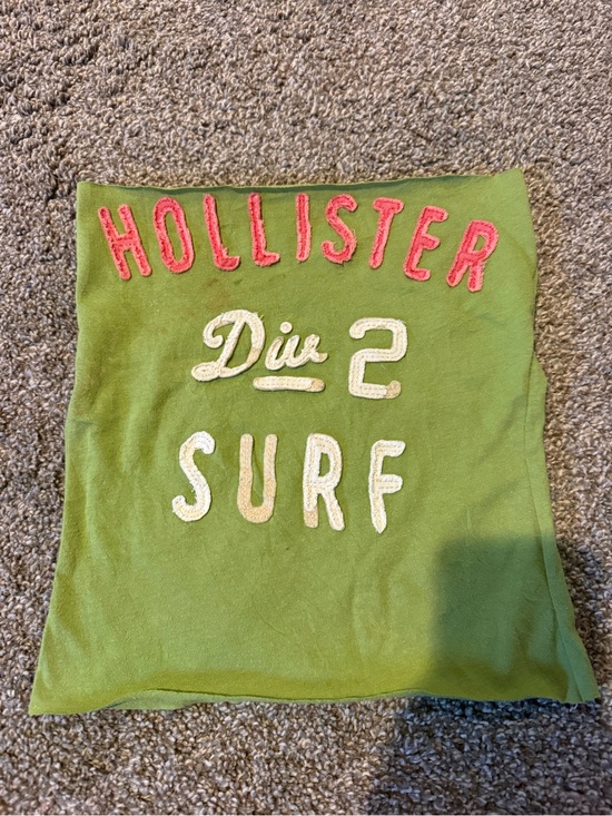 Hollister Tops - Hollister Green tube top with Pink Appliqué Logo